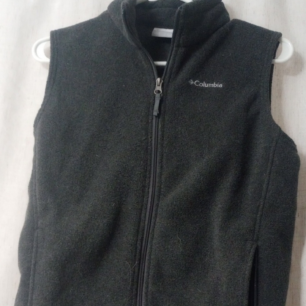 Columbia Blackish Grey Fleece Vest Mens Large Nwot